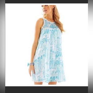 Lilly Pulitzer Alice La Via Loca white blue dress XS
